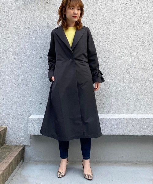 PICCIN(ピッチン)の「バックチュールドレスコート(トレンチコート・レディース・ブラック/ベージュ/キャメル・M)」の14枚目の写真