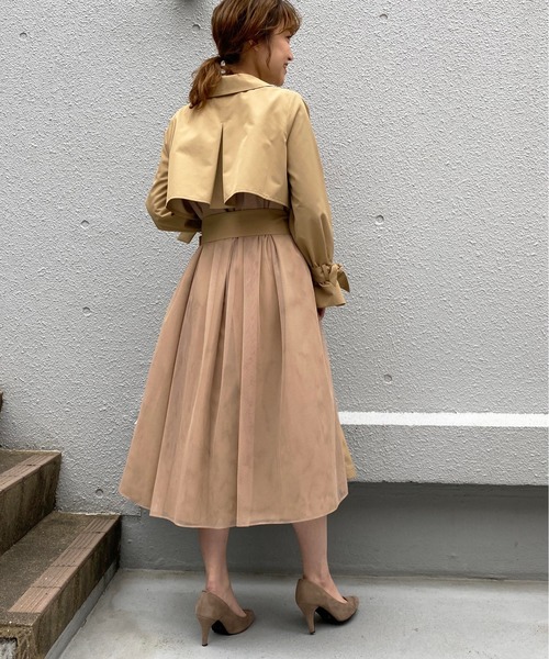 PICCIN(ピッチン)の「バックチュールドレスコート(トレンチコート・レディース・ブラック/ベージュ/キャメル・M)」の10枚目の写真