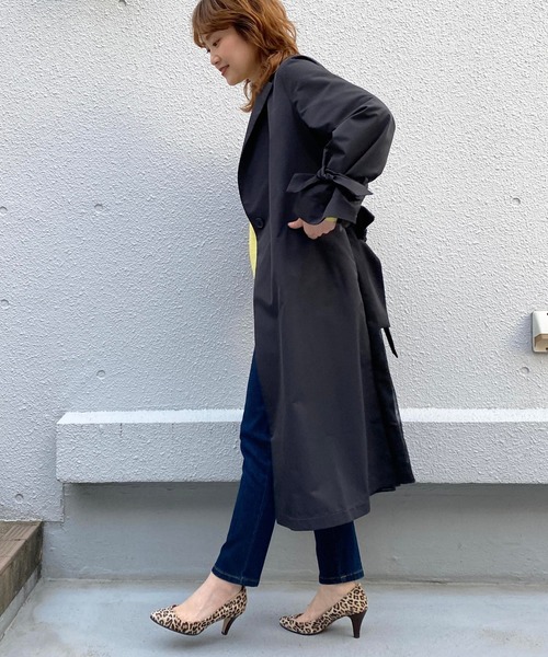 PICCIN(ピッチン)の「バックチュールドレスコート(トレンチコート・レディース・ブラック/ベージュ/キャメル・M)」の17枚目の写真