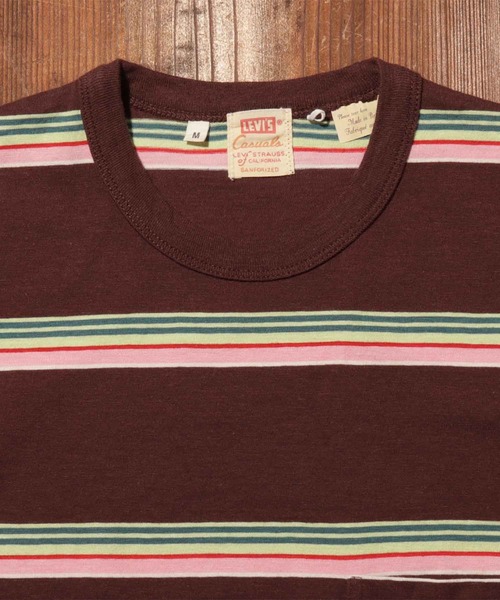 Levi's(リーバイス)の「LEVI'S(R) VINTAGE CLOTHING 1960'S カジュアルストライプTシャツ BROWN MULTI(Tシャツ/カットソー・メンズ・マルチ・S/XL/L/M)」の5枚目の写真