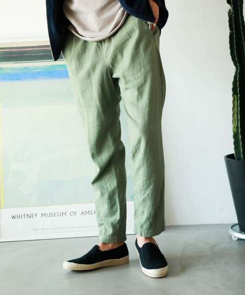 BAYFLOW(ベイフロー)の「ストレッチリネンアンクルパンツ(その他パンツ・メンズ・ピンク/ベージュ/ネイビー/カーキ・MEDIUM/LARGE/SMALL)」の3枚目の写真