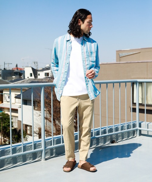 BAYFLOW(ベイフロー)の「ストレッチリネンアンクルパンツ(その他パンツ・メンズ・ピンク/ベージュ/ネイビー/カーキ・MEDIUM/LARGE/SMALL)」の6枚目の写真