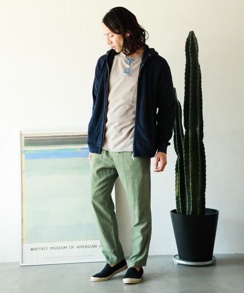 BAYFLOW(ベイフロー)の「ストレッチリネンアンクルパンツ(その他パンツ・メンズ・ピンク/ベージュ/ネイビー/カーキ・MEDIUM/LARGE/SMALL)」の9枚目の写真