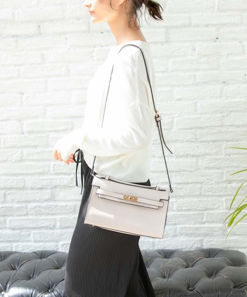 Edit Sheen（エディットシーン）の「フロントミニベルトショルダーM（ショルダーバッグ・レディース・グレイッシュベージュ/ブラウン系その他/ブラック・FREE）」の7枚目の写真
