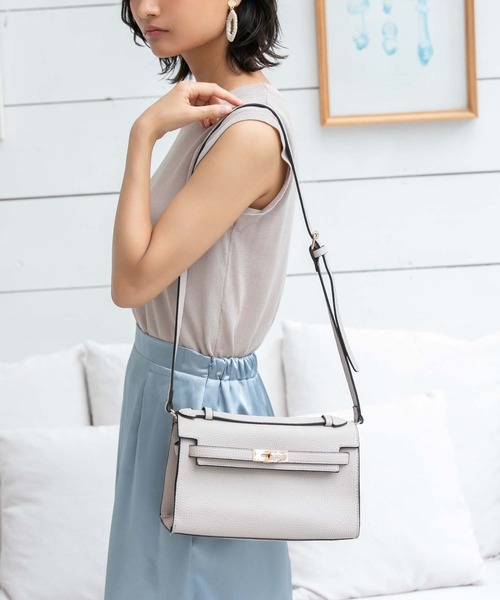 Edit Sheen（エディットシーン）の「フロントミニベルトショルダーM（ショルダーバッグ・レディース・グレイッシュベージュ/ブラウン系その他/ブラック・FREE）」の4枚目の写真