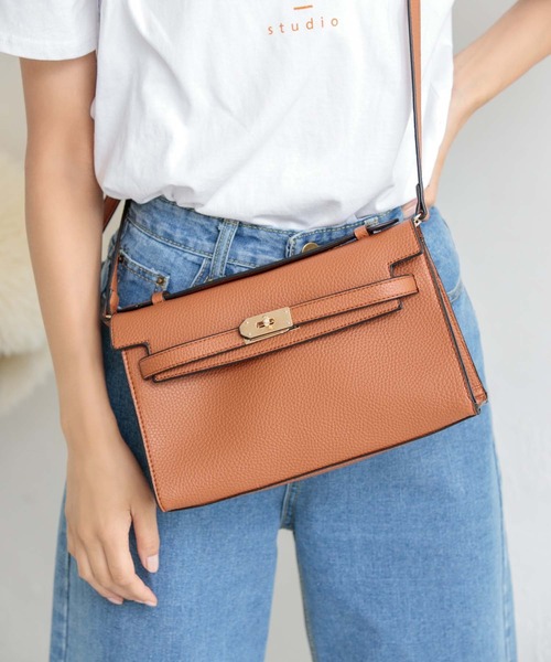 Edit Sheen（エディットシーン）の「フロントミニベルトショルダーM（ショルダーバッグ・レディース・グレイッシュベージュ/ブラウン系その他/ブラック・FREE）」の8枚目の写真