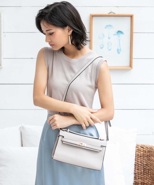 Edit Sheen（エディットシーン）の「フロントミニベルトショルダーM（ショルダーバッグ・レディース・グレイッシュベージュ/ブラウン系その他/ブラック・FREE）」の5枚目の写真