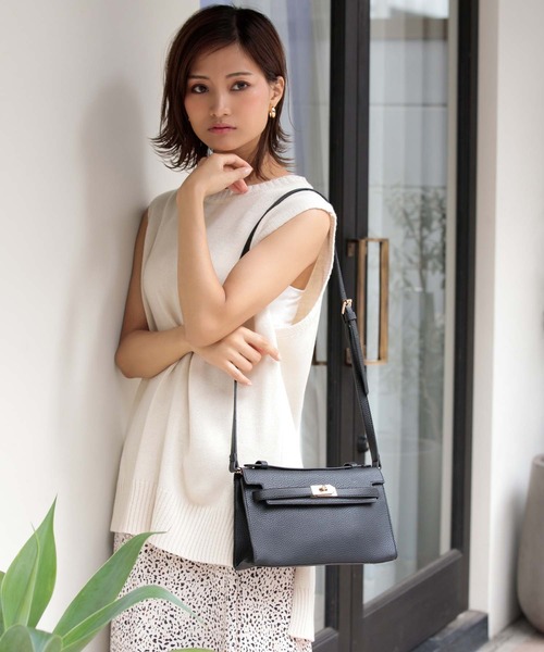 Edit Sheen（エディットシーン）の「フロントミニベルトショルダーM（ショルダーバッグ・レディース・グレイッシュベージュ/ブラウン系その他/ブラック・FREE）」の13枚目の写真