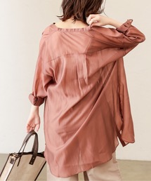 natural couture | バンドカラーキラッとシアーシャツ(シャツ/ブラウス)