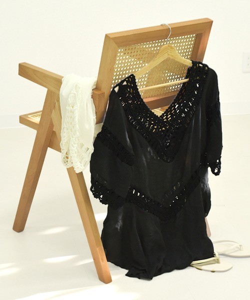 クロシェ ニットワンピース⌇black ボヘミアン クロシェ ニットワンピース⌇black ボヘミアン - メルカリ