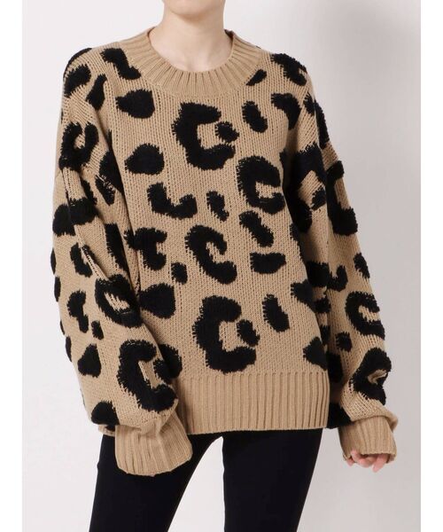 EMODA（エモダ）の「レオパターンニットトップ（ニット/セーター・レディース・ホワイト/ブラック/ベージュ・FREE）」の10枚目の写真