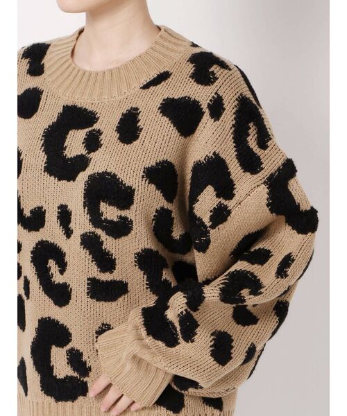 EMODA（エモダ）の「レオパターンニットトップ（ニット/セーター・レディース・ホワイト/ブラック/ベージュ・FREE）」の15枚目の写真