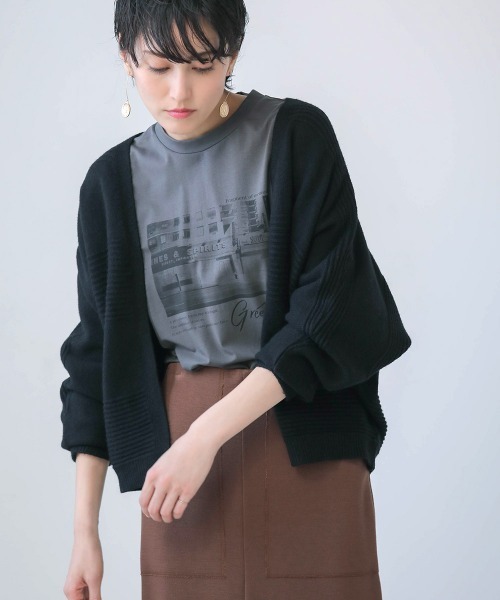 Bou Jeloud（ブージュルード）の「ドルマンマシュマロカーディガン（カーディガン/ボレロ・レディース・ブラック/オフホワイト/ブルー・FREE）」の3枚目の写真