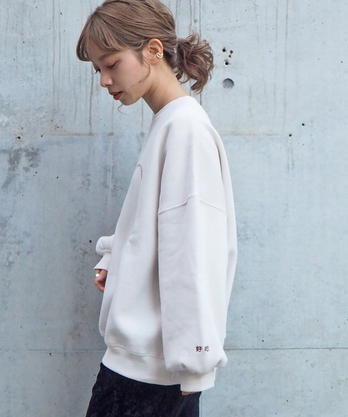tiptop(ティップトップ)の「2020AW 裏起毛チャイナプリントプルオーバー(スウェット・レディース・スミクロ/パープル/アイボリー/ブルー/オフホワイト/ブラック/キナリ/グリーン・FREE)」の9枚目の写真