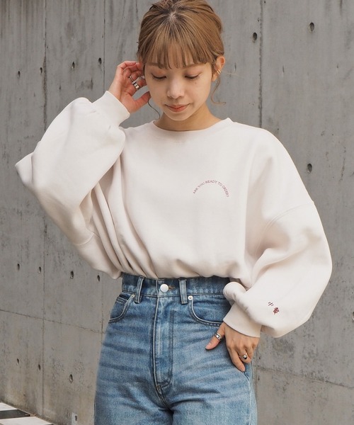 tiptop(ティップトップ)の「2020AW 裏起毛チャイナプリントプルオーバー(スウェット・レディース・スミクロ/パープル/アイボリー/ブルー/オフホワイト/ブラック/キナリ/グリーン・FREE)」の11枚目の写真