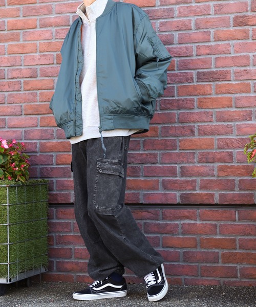 ZIP FIVE(ジップファイブ)の「【ZIP FIVE】 オーバーサイズ MA-1 ミリタリー フライト ブルゾン ジャケット(MA-1・メンズ・ブラック/オリーブ/ブルー/チャコール/カーキ・MEDIUM/LARGE/X-LARGE)」の18枚目の写真