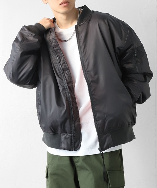 OFF ROAD MA-1 フライトジャケット ナイロン ブルゾン セール】【ZIP FIVE】 オーバーサイズ MA-1 ミリタリー フライト