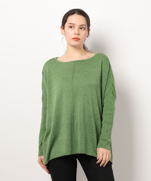 rps（アールピーエス）の「アウトシームワイドニットプルオーバー（ニット/セーター・レディース・グリーン/杢グレー/オフホワイト・M）」の9枚目の写真