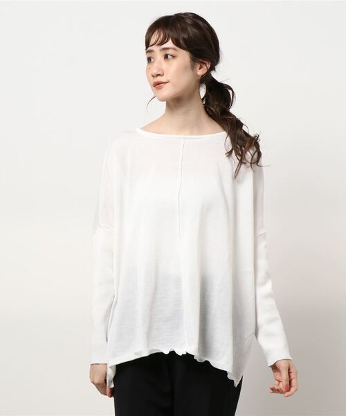 rps（アールピーエス）の「アウトシームワイドニットプルオーバー（ニット/セーター・レディース・グリーン/杢グレー/オフホワイト・M）」の12枚目の写真