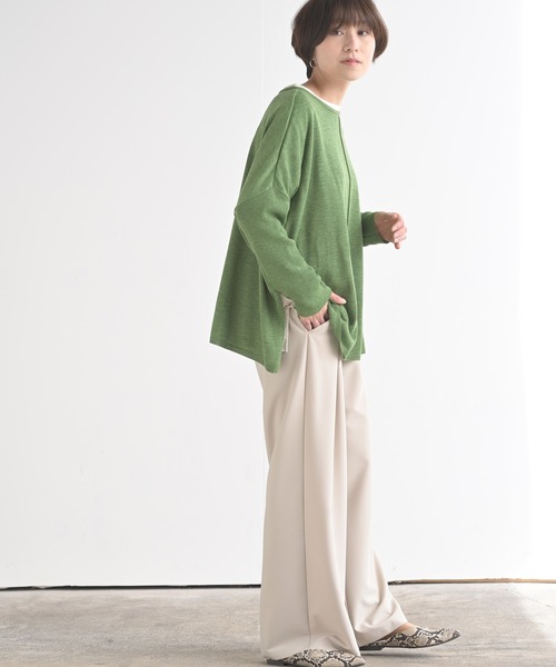 rps（アールピーエス）の「アウトシームワイドニットプルオーバー（ニット/セーター・レディース・グリーン/杢グレー/オフホワイト・M）」の10枚目の写真