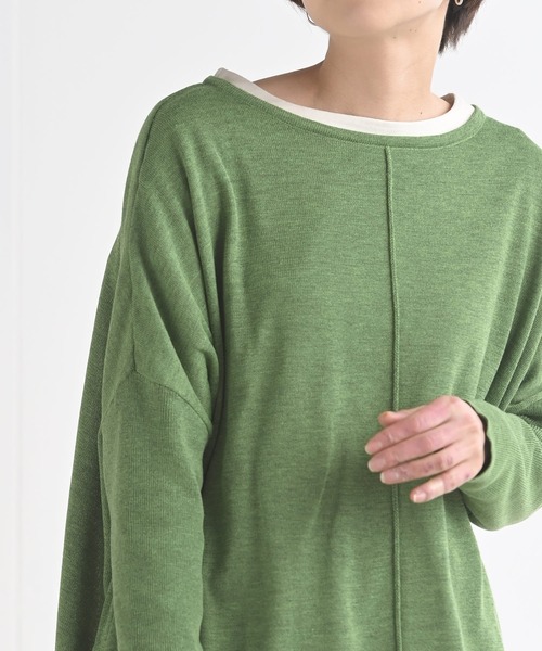 rps（アールピーエス）の「アウトシームワイドニットプルオーバー（ニット/セーター・レディース・グリーン/杢グレー/オフホワイト・M）」の15枚目の写真