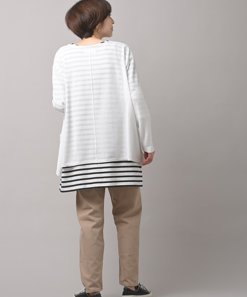 rps（アールピーエス）の「アウトシームワイドニットプルオーバー（ニット/セーター・レディース・グリーン/杢グレー/オフホワイト・M）」の4枚目の写真