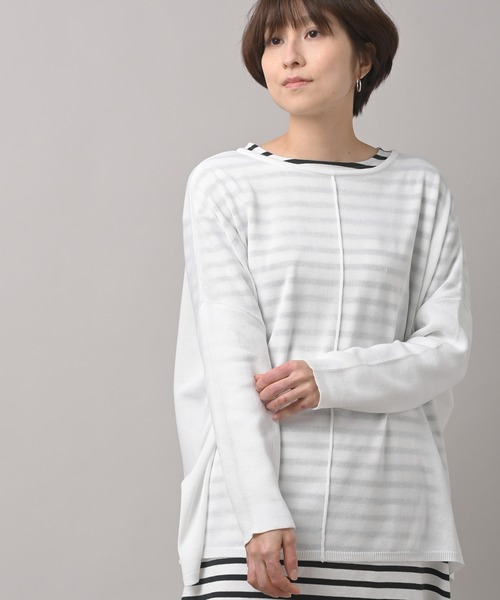 rps（アールピーエス）の「アウトシームワイドニットプルオーバー（ニット/セーター・レディース・グリーン/杢グレー/オフホワイト・M）」の17枚目の写真