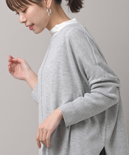 rps（アールピーエス）の「アウトシームワイドニットプルオーバー（ニット/セーター・レディース・グリーン/杢グレー/オフホワイト・M）」の11枚目の写真