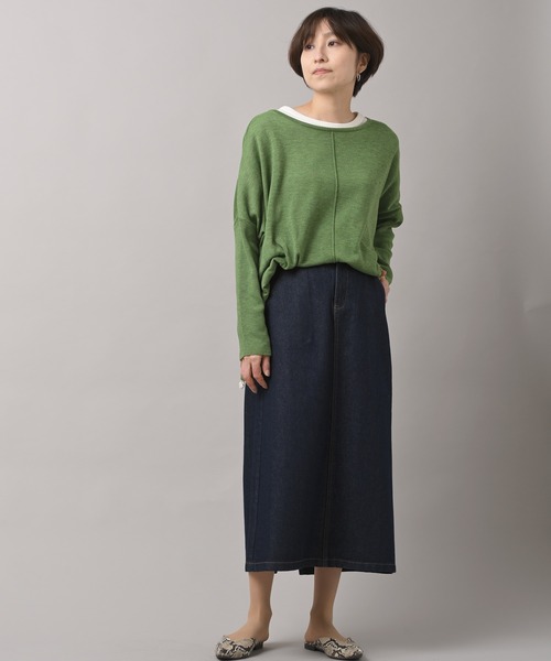 rps（アールピーエス）の「アウトシームワイドニットプルオーバー（ニット/セーター・レディース・グリーン/杢グレー/オフホワイト・M）」の16枚目の写真