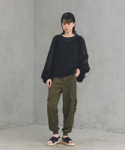 manana suerte(マニャーナスエルテ)の「サテンカーゴパンツ(カーゴパンツ・レディース・ブラック/カーキ・FREE)」の15枚目の写真
