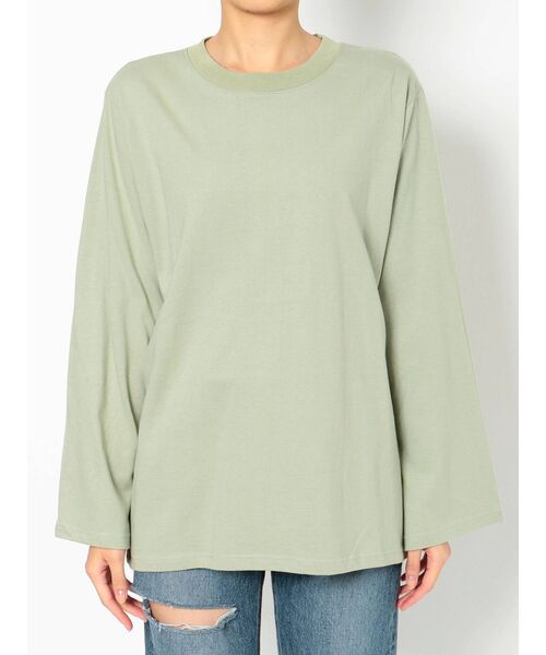 EVRIS（エヴリス）の「SLIT SLEEVE ロングTEE（Tシャツ/カットソー・レディース・ホワイト/ブラック/ミント・FREE）」の6枚目の写真