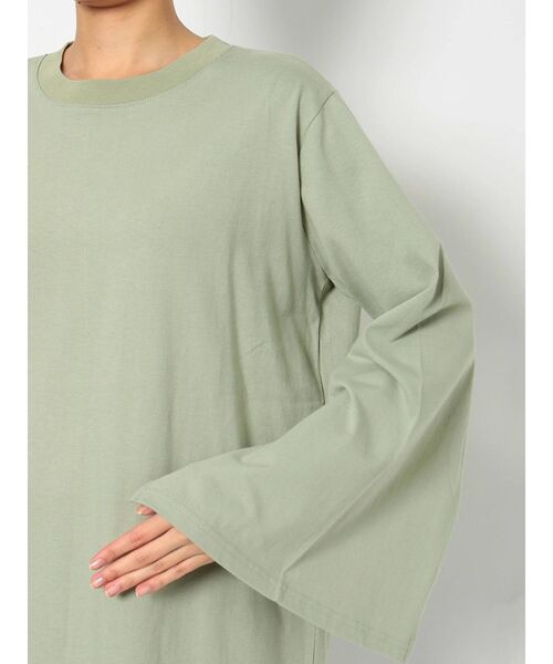 EVRIS（エヴリス）の「SLIT SLEEVE ロングTEE（Tシャツ/カットソー・レディース・ホワイト/ブラック/ミント・FREE）」の10枚目の写真