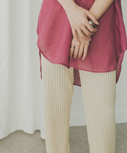 KBF+（ケービーエフプラス）の「KBF+　メッシュニットパンツ（その他パンツ・レディース・ブラック/アイボリー/ラベンダー・ONE）」の12枚目の写真