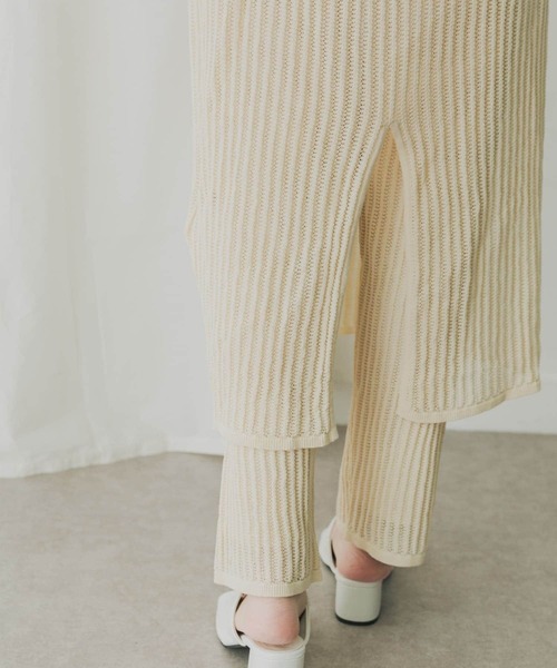 KBF+（ケービーエフプラス）の「KBF+　メッシュニットパンツ（その他パンツ・レディース・ブラック/アイボリー/ラベンダー・ONE）」の9枚目の写真