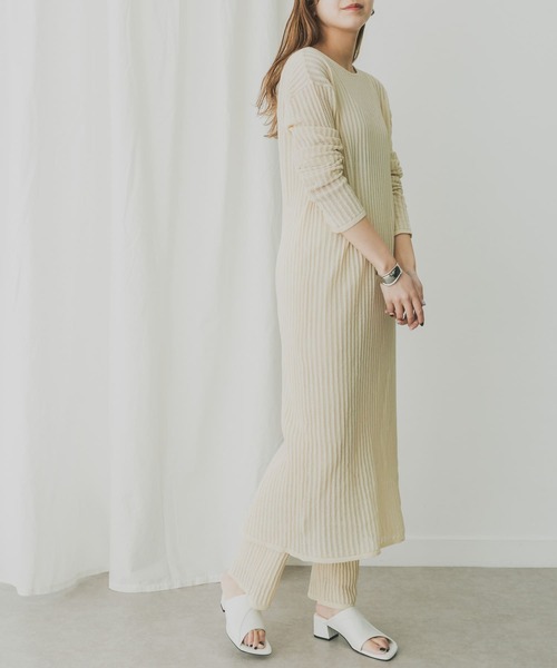 KBF+（ケービーエフプラス）の「KBF+　メッシュニットパンツ（その他パンツ・レディース・ブラック/アイボリー/ラベンダー・ONE）」の6枚目の写真