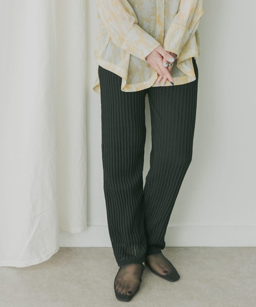 KBF+（ケービーエフプラス）の「KBF+　メッシュニットパンツ（その他パンツ・レディース・ブラック/アイボリー/ラベンダー・ONE）」の14枚目の写真