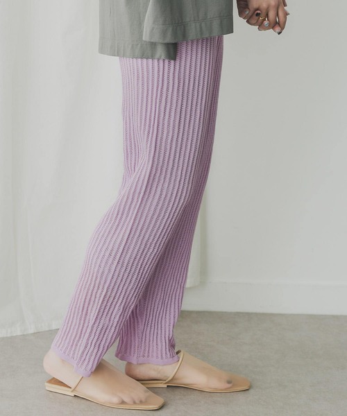 KBF+（ケービーエフプラス）の「KBF+　メッシュニットパンツ（その他パンツ・レディース・ブラック/アイボリー/ラベンダー・ONE）」の8枚目の写真