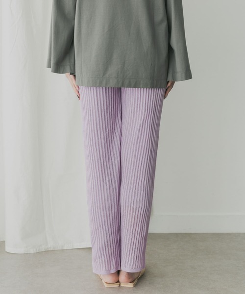 KBF+（ケービーエフプラス）の「KBF+　メッシュニットパンツ（その他パンツ・レディース・ブラック/アイボリー/ラベンダー・ONE）」の18枚目の写真