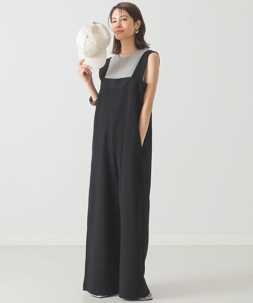 BEAMS LIGHTS（ビームスライツ）の「BEAMS LIGHTS / ブロック インレー コンビネゾン（つなぎ/オールインワン・レディース・ブラック/ブラウン・ONE SIZE）」の3枚目の写真