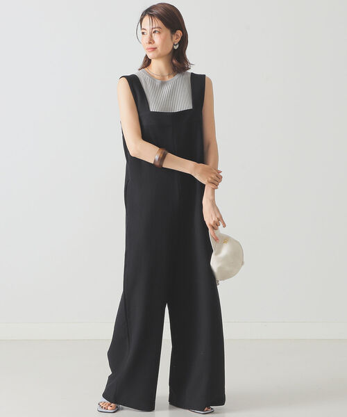 BEAMS LIGHTS（ビームスライツ）の「BEAMS LIGHTS / ブロック インレー コンビネゾン（つなぎ/オールインワン・レディース・ブラック/ブラウン・ONE SIZE）」の4枚目の写真