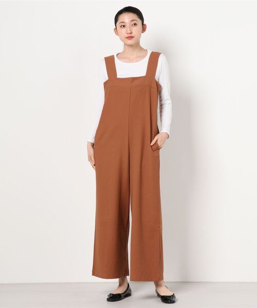 BEAMS LIGHTS（ビームスライツ）の「BEAMS LIGHTS / ブロック インレー コンビネゾン（つなぎ/オールインワン・レディース・ブラック/ブラウン・ONE SIZE）」の5枚目の写真