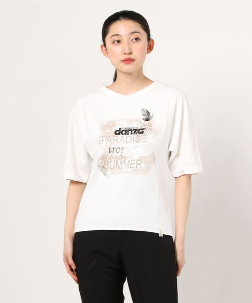 DIMENSIONE danza(ディメンシオーネ ダンツァ)の「リーフプリントスウェット(Tシャツ/カットソー・レディース・ブラック/オフホワイト/グリーン/イエロー・SMALL/X-SMALL/MEDIUM)」の7枚目の写真