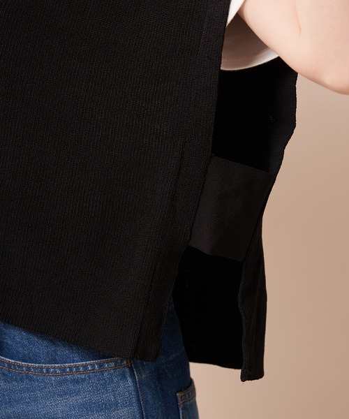 SHENERY（シーナリー）の「片畦ショートニットベスト（ニット/セーター・レディース・ブラウン/オフホワイト/ブラック・FREE）」の8枚目の写真