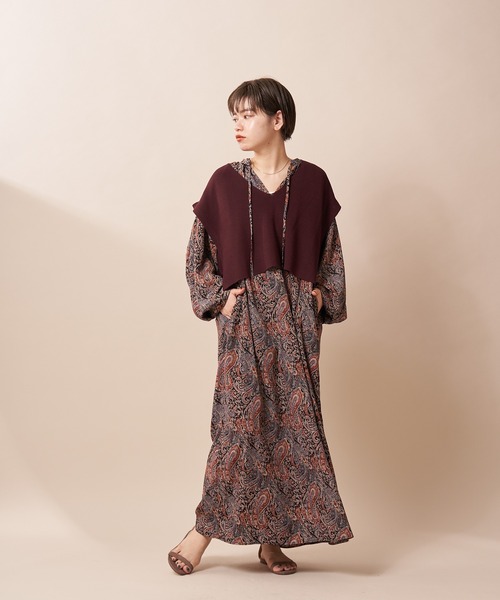 SHENERY（シーナリー）の「片畦ショートニットベスト（ニット/セーター・レディース・ブラウン/オフホワイト/ブラック・FREE）」の22枚目の写真