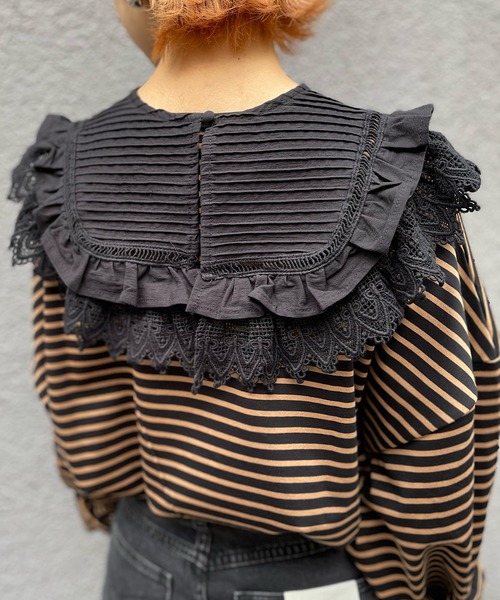 CIAOPANIC（チャオパニック）の「レースつけ襟　ビックカラー（付け襟・レディース・オフホワイト/ブラック/ベージュ・FREE）」の16枚目の写真