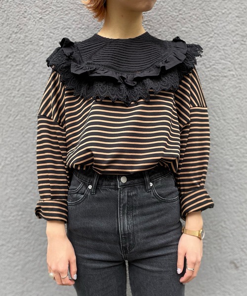 CIAOPANIC（チャオパニック）の「レースつけ襟　ビックカラー（付け襟・レディース・オフホワイト/ブラック/ベージュ・FREE）」の17枚目の写真