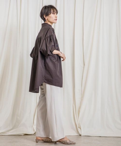 CIENA(シエナ)の「スタンドフリル5分袖衿レースピンタックブラウス(シャツ/ブラウス・レディース・オフホワイト/ブラック・FREE)」の10枚目の写真