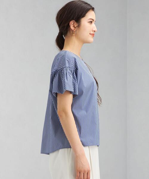 green label relaxing（グリーンレーベルリラクシング）の「CB コットン ブロード 袖 ギャザー ブラウス（シャツ/ブラウス・レディース・ブラック/ライム/その他1/ホワイト・FREE）」の5枚目の写真