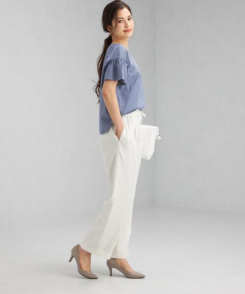 green label relaxing（グリーンレーベルリラクシング）の「CB コットン ブロード 袖 ギャザー ブラウス（シャツ/ブラウス・レディース・ブラック/ライム/その他1/ホワイト・FREE）」の6枚目の写真