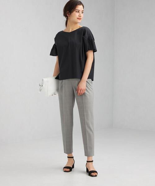 green label relaxing（グリーンレーベルリラクシング）の「CB コットン ブロード 袖 ギャザー ブラウス（シャツ/ブラウス・レディース・ブラック/ライム/その他1/ホワイト・FREE）」の14枚目の写真